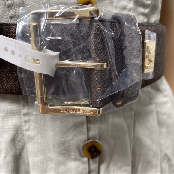 🤎NWT MICHAEL KORS LOGO STRETCH BELT L/XL - Picture 3 of 11